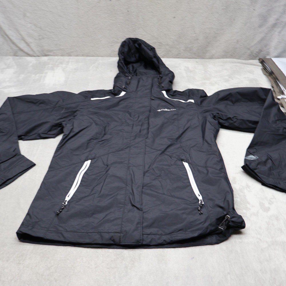 Columbia Jacket Womens Small Black Wind Rain Waterproof Outdoor Light 3in1 Shell